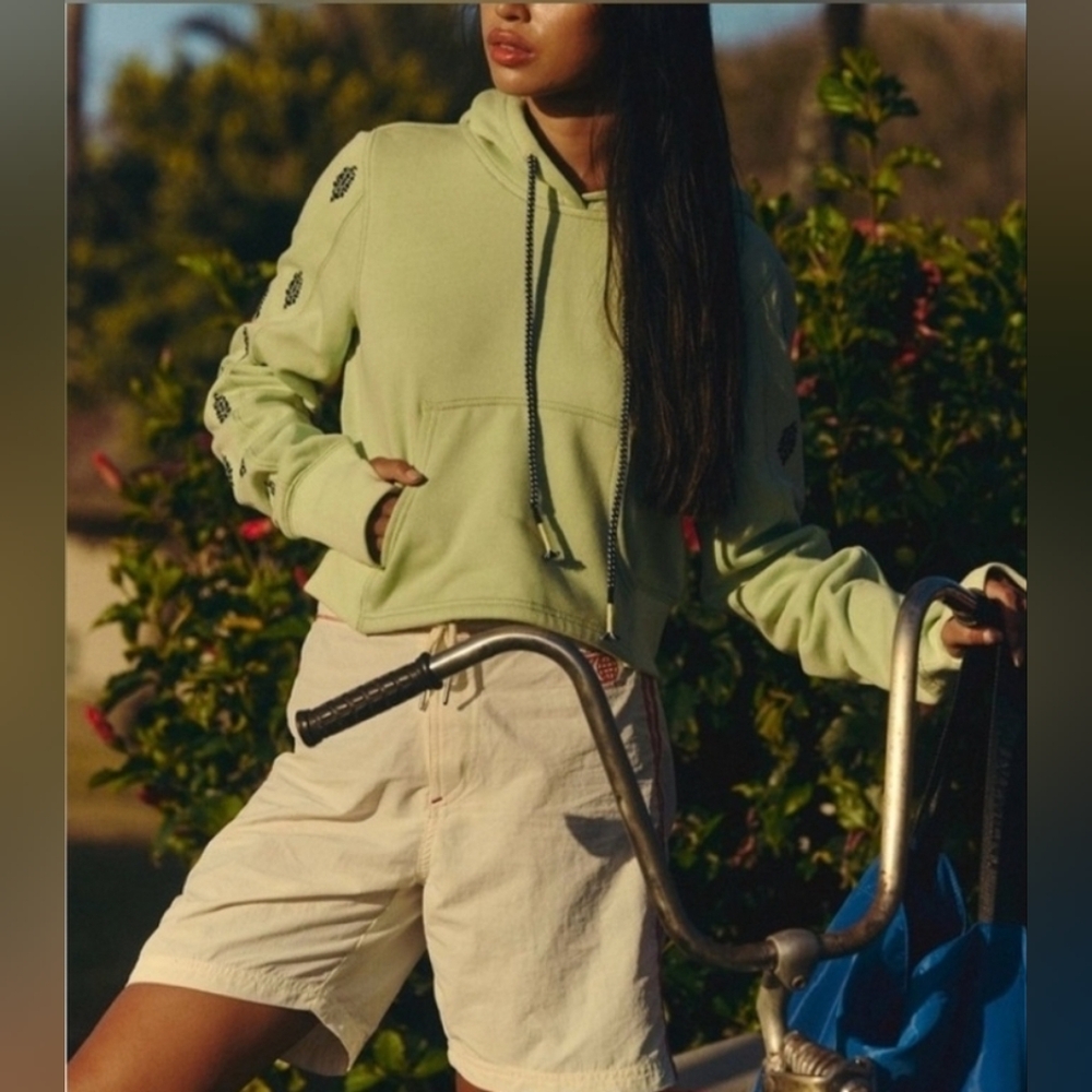 FREE PEOPLE MOVEMENT Run Out Hoodie - green navy combo